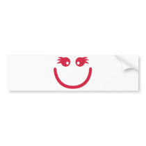 Smiley girl face bumper stickers