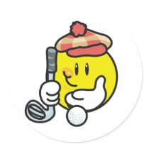 Smiley Golf Sticker