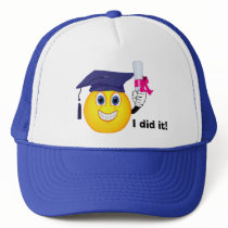 Smiley Graduate Trucker Hats