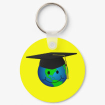 Smiley Graduate Keychain