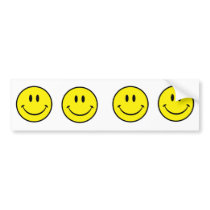 Smiley Happiness Face Bumper Sticker