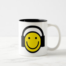 Smiley Headphones Coffee Mugs