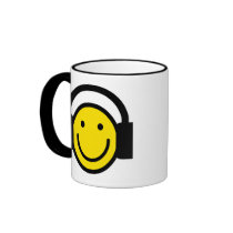 Smiley Headphones Coffee Mug