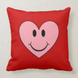 Smiley Heart Throw Pillow