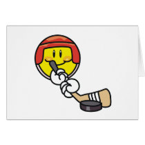 Smiley Hockey Greeting Cards