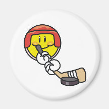 Smiley Hockey Magnet