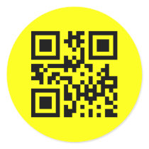 Smiley Inverted ☻ Happy Face -- QR Code Round Stickers