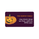 Smiley jolly pumpkin custom Halloween address Personalized Address Label