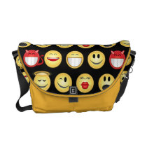 smiley messenger bag