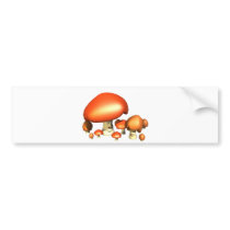 Smiley mushroom family bumper stickers