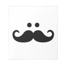Smiley Mustache face Note Pad