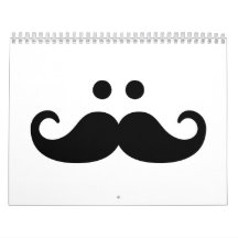 Smiley Mustache face Wall Calendar
