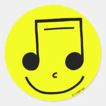 Smiley Notes Round Sticker