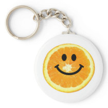 Smiley Orange Slice Key Chain