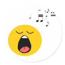 Smiley singer sticker