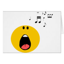 Smiley singing his little heart out greeting cards