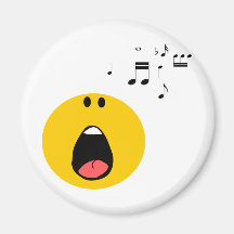 Smiley singing his little heart out refrigerator magnets