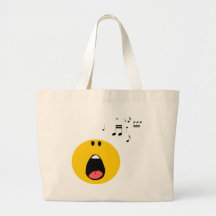 Smiley singing his little heart out tote bag