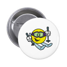 Smiley Skiing Pin