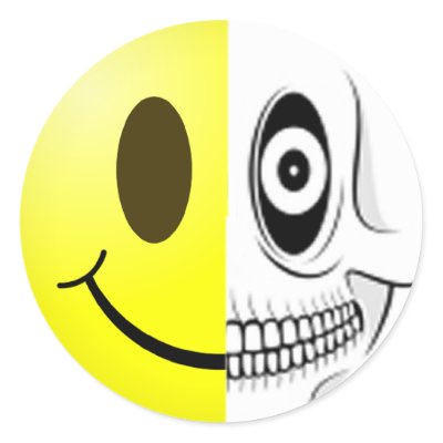 Smiley Skull Sticker