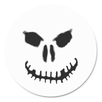 Smiley Skull Sticker