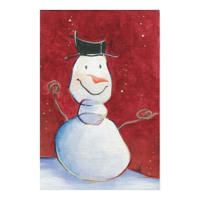 Smiley Snowman Canvas Artwork Print by CreativeOutletLabs