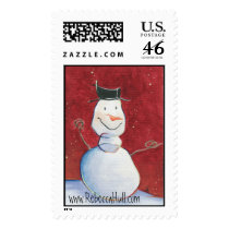 Smiley Snowman Postage Stamps