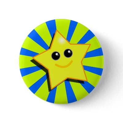 SMILEY STAR Button by kooky