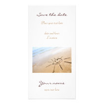 Smiley Sun On The Beach Customized Photo Card