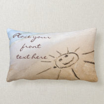Smiley Sun On The Beach Pillow