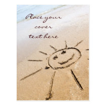 Smiley Sun On The Beach Postcards
