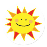 Smiley sun sticker