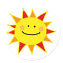 Smiley sun stickers