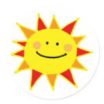 Smiley sun stickers