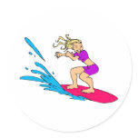 Smiley Surfer Round Sticker