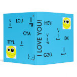 smiley texts 3 ring binders