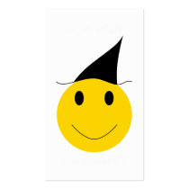 Smiley witch. Halloween t-shirts, cards and gifts. business cards