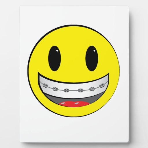 Smiley with braces plaque Zazzle