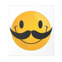 Smiley with Mustache Note Pads