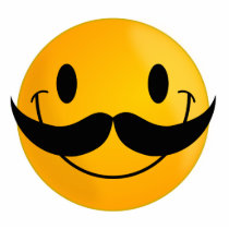 Smiley with Mustache Photo Cutout