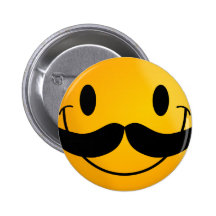 Smiley with Mustache Pin