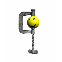 Smiley yellow head caught in a vice t-shirts by SmileyFaceStore Smiley yellow head caught in a vice t-shirts