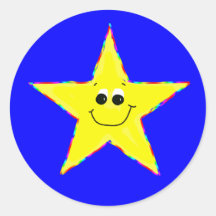 Smiley Yellow Star Stickers