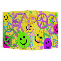 SMILEYS AND PEACE SIGNS BINDER