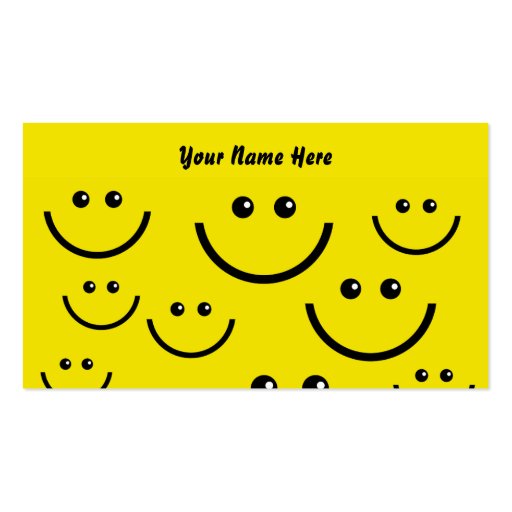 Smilie Face Background, Your Name Here Business Cards (front side)