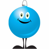 Smiliing blue Christmas ornament photo sculptures by TheChristmasBoutique Smiliing blue Christmas ornament photo sculptures