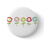 Smilin' Flowers Pinback Button
