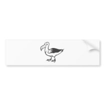 Smiling Albatross Bird in Black and White Bumper Stickers
