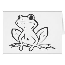 Smiling American Bullfrog in Black and White Card