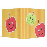 Smiling apple cartoon binder